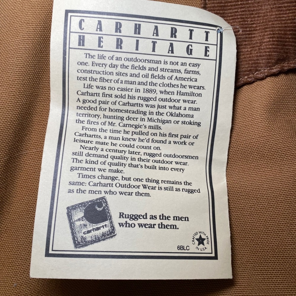 NOS‎ Vintage Carhartt 6BLC Chore Coat 2XL 52R Blanket Lined Brown Duck USA - Picture 13 of 16